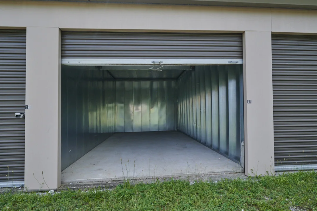 Empty storage facility detail at